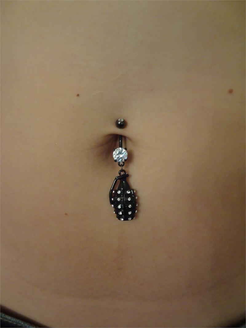 Bling Black Grenade Belly Button Ring | High Caliber Creations