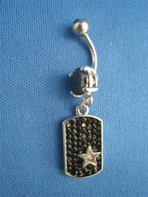 Belly Button Ring-Dogtag with Star