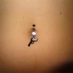 Black Handgun Belly Button Ring