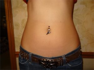 Black Handgun Belly Button Ring