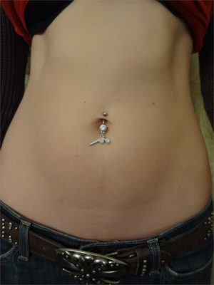 Bling Silver Revolver Belly Button Ring