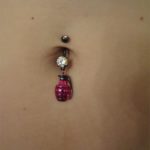 Pink & Black Grenade Belly Button Ring