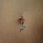 Silver & Pink .38 Special Belly Button Ring