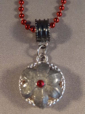 Expanded 9 mm Hollow Point Necklace with Red Trim 1