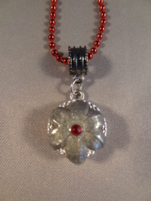 Expanded 9 mm Hollow Point Necklace with Red Trim 3