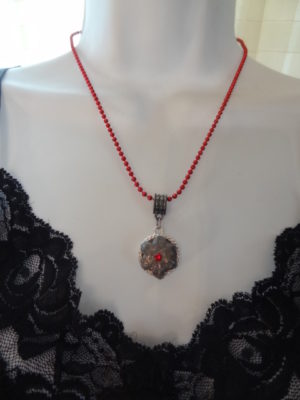 Expanded 9 mm Hollow Point Necklace with Red Trim 6