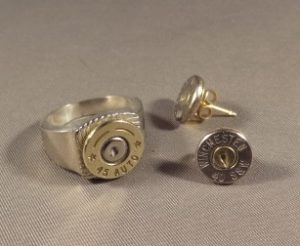 .45 Case Head RIng & .40 Earrings