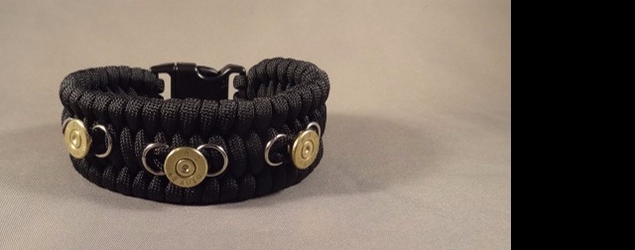 Custom Made Paracord Bracelet with .45 ACP Case Heads