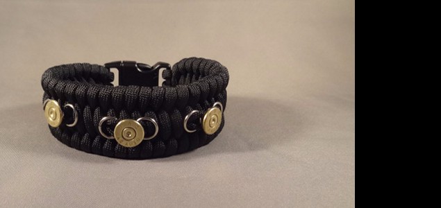 Custom Made Paracord Bracelet with .45 ACP Case Heads