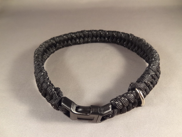 Reflective Paracord Dog Collar-Fishtail Weave