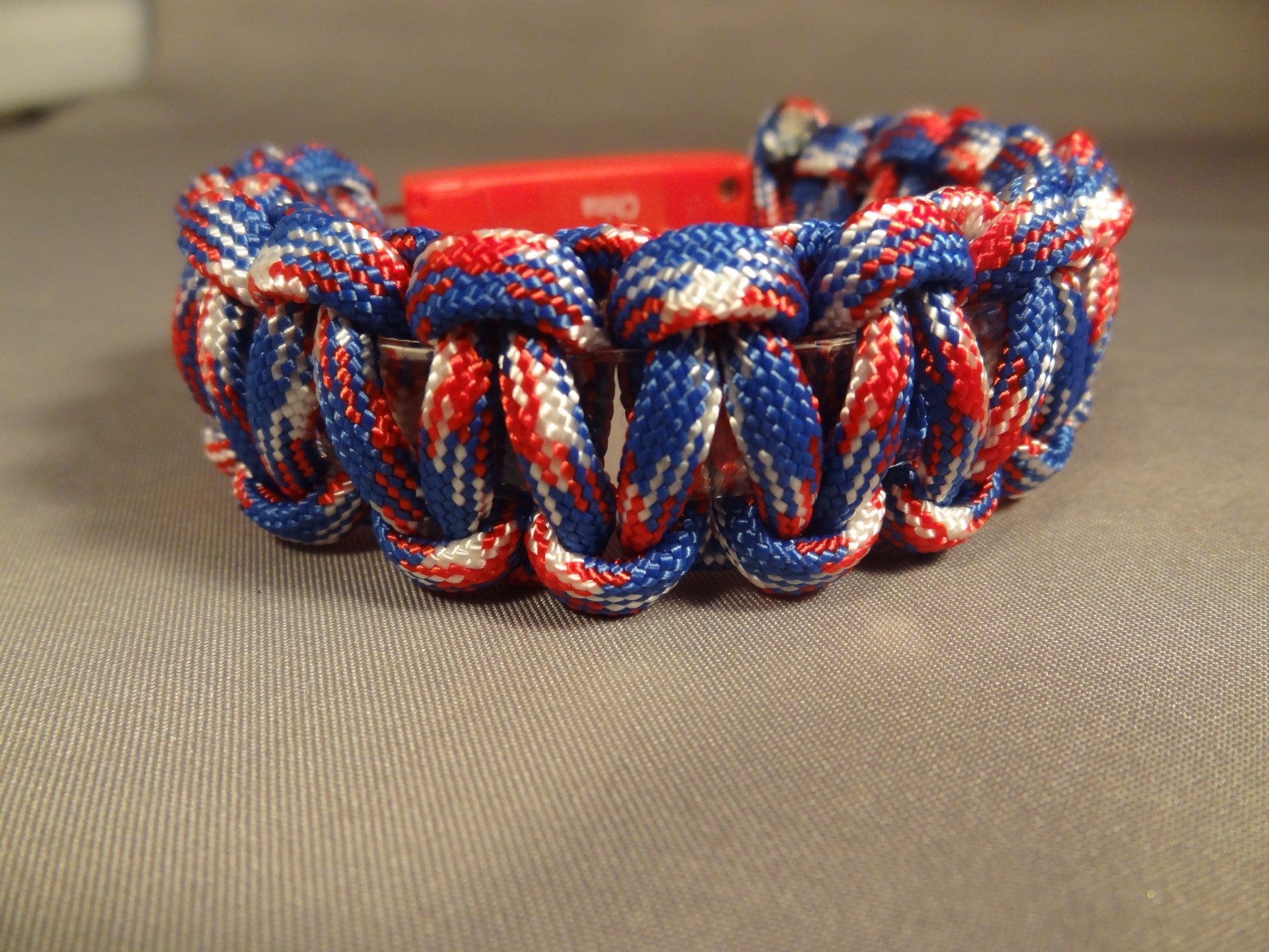 Patriotic Light-Up Bracelet-Red,White & Blue Paracord