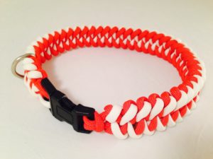 Glow-in-the-dark white and Red Dog Collar