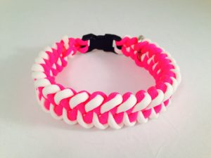 Glow-in-the-dark white and Neon Pink Dog Collar