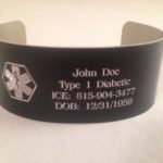 Aluminum Medical ID Bracelet- 1.25" wide