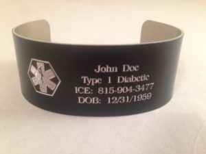 Aluminum Medical ID Bracelet- 1.25" wide