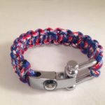 Red, White & Blue Bracelet with Compass Shackle