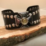 Black leather with celtic cross and 9 mm case head 1