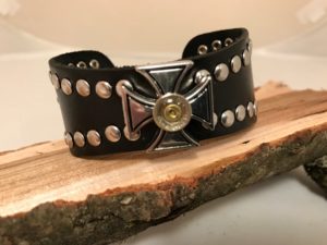 Black leather with celtic cross and 9 mm case head 1