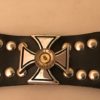 Leather Cuff Bracelet-Black with 9 mm Case Head Attached to Celtic Cross - Image 4