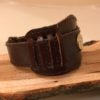 Leather Bracelet-Vintage Military Pilot Style -Dark Brown with .45 ACP Case Head - Image 2